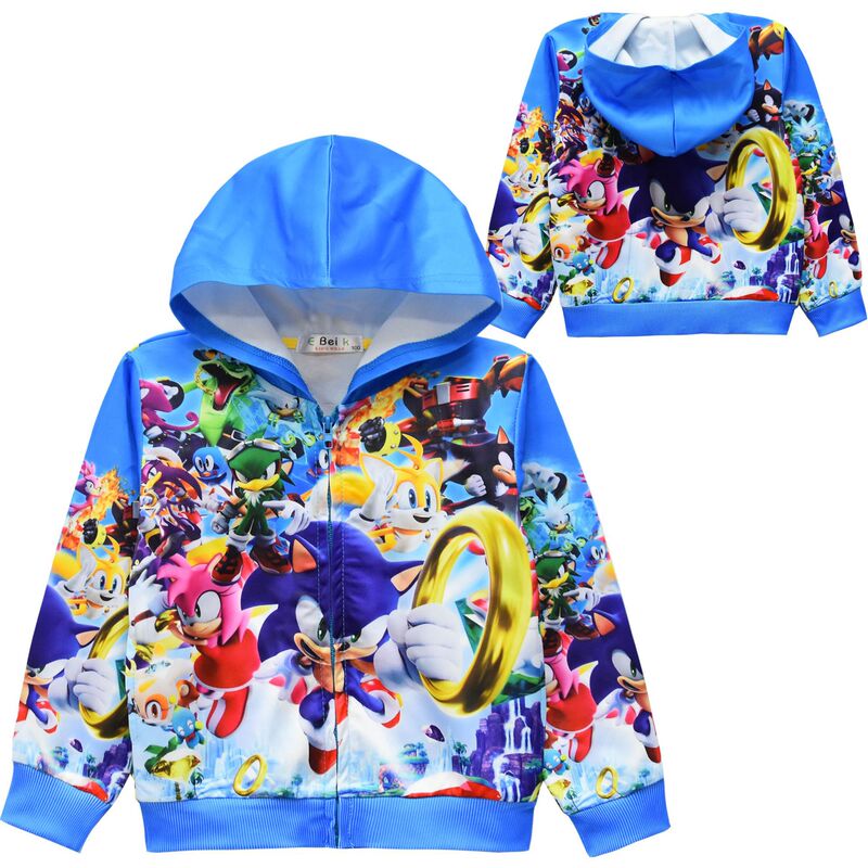 Sonic Sonic the Hedgehog Clothes Children's Jacket Sonic Kid Children's Zipper Hooded Jacket Jacket Sonic Sonic the Hedgehog Clothes Children's Jacket Sonic Kid Children's Zipper Hooded Jacket Jacket