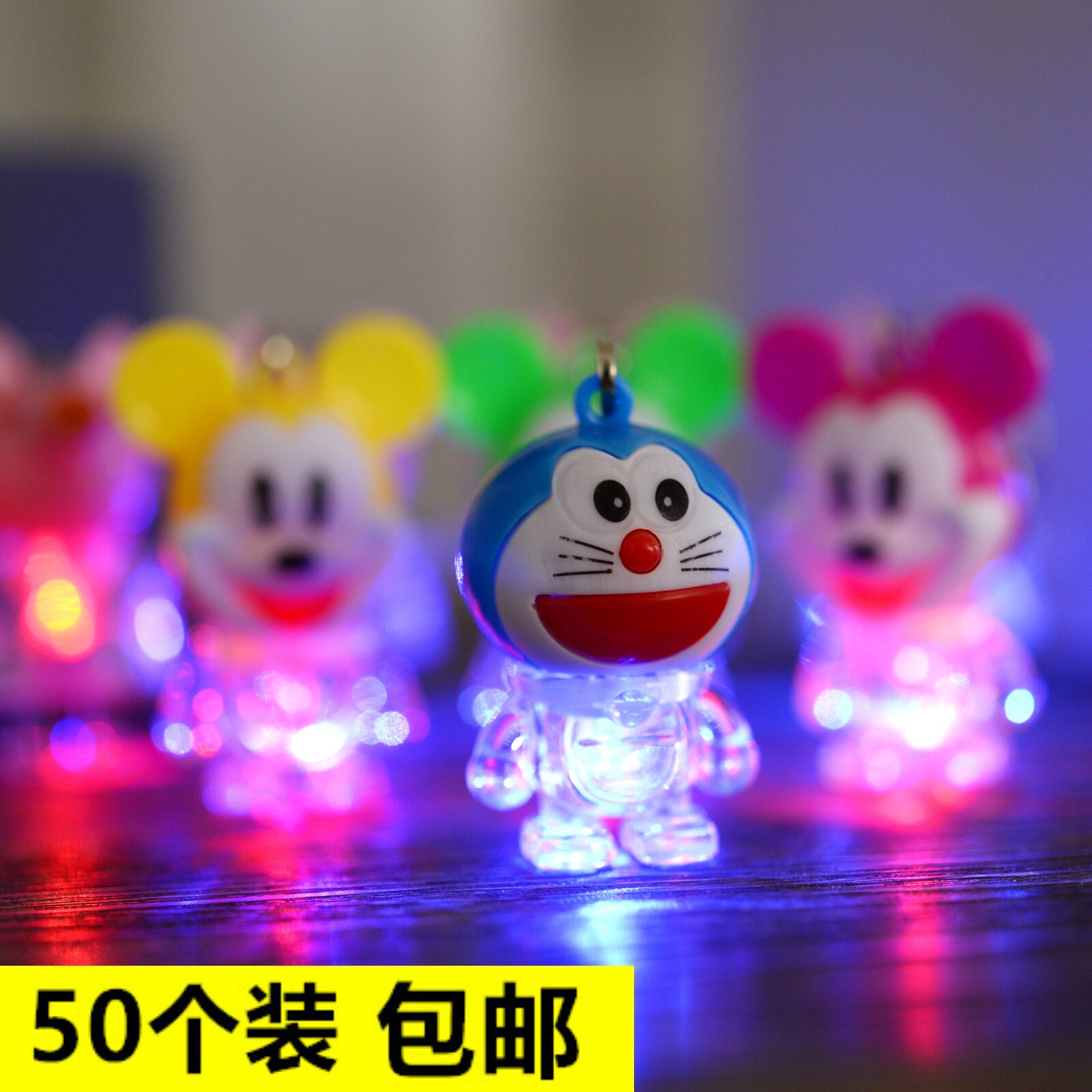 50 100 luminous small gifts cartoon with lights will light up keychain micro-business push small gifts giveaways