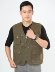 Mùa xuân và mùa thu nam trung niên cotton V-cổ cỡ lớn nhiều túi vest giản dị câu cá nhiều túi chụp ảnh vest áo ấm nam mùa đông Áo vest cotton