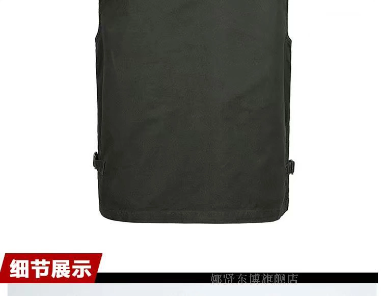 Áo thun nam mùa thu nhiều túi cotton đơn cổ chữ V chụp ảnh giải trí câu cá giải trí nhiều túi vest vest cỡ lớn áo ba lỗ nam tập gym
