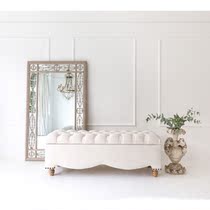 American white shoe stool flannel ins light luxury sofa cloakroom bedroom bed tail stool porch storage bench