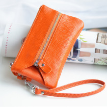 Multifunction Genuine Leather Lady Hands With Key Zero Wallet Korea Large Capacity Zip Phone Key Bag Two-in-one