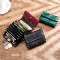 2020 new genuine leather multifunction fashion multi-position card bag Bovine Leather Organ Card Bag Lady Brief mini-card clip