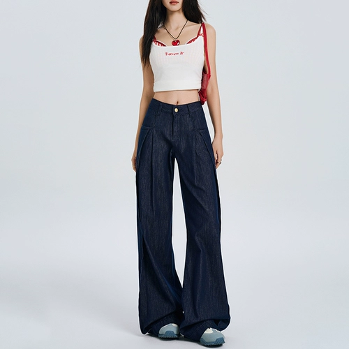 Ретро приталенные тонкие джинсы, дышащие штаны, высокая талия, оверсайз, свободный прямой крой