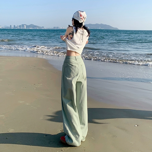 Весенние джинсы, летние штаны для отдыха, ностальгия, 2025 года, высокая талия, оверсайз, свободный прямой крой