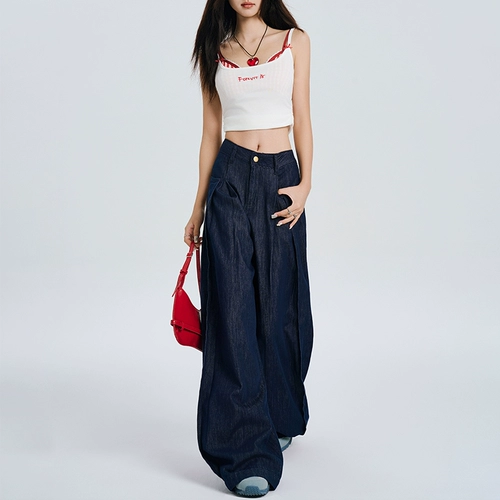 Ретро приталенные тонкие джинсы, дышащие штаны, высокая талия, оверсайз, свободный прямой крой