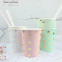 Felice fazy disposable paper cup ins Nordic birthday theme party party gilding little floral