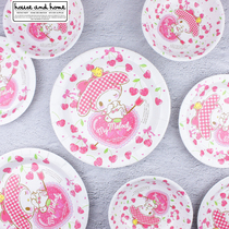 Disposable cartoon color eco-friendly paper plate children adult birthday party party tableware plate cake dish set meal