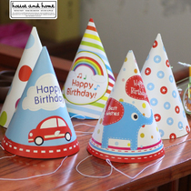 Birthday hat baby birthday party dress birthday Star hat cartoon hat thick triangle hat protagonist hat