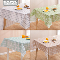 Tablecloth plastic ins Nordic birthday party party bombing PE oil-proof anti-scalding disposable net red plaid tablecloth