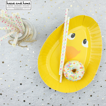 Felice fazy disposable large colored plate dessert table cute paper plate picnic birthday cutlery plate