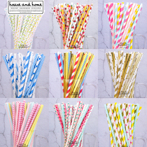 Disposable straw biodegradable color environmental protection paper straws for children creative milk tea juice cocktail