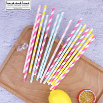 Felice fazy disposable juice drink paper straws diagonal stripes color environmentally friendly biodegradable paper straws