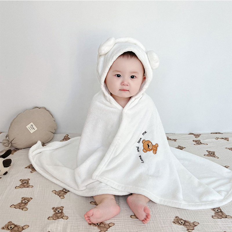 Bath Towel, Kidsren's Bathing Hooded Bathrobe, Newborn Baby Cloak, Coral Velvet, Quick-Drying, Water-Absorbent, Non-Shedding, Baby Swimming Bath Towel, Kidsren's Bathing Hooded Bathrobe, Newborn Baby Cloak, Coral Velvet, Quick-Drying, Water-Absorbent, Non-Shedding, Baby Swimming