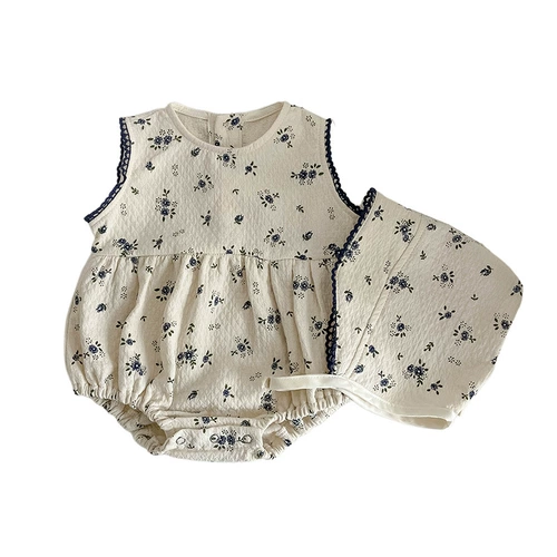 Детский комбинезон, тонкая летняя одежда, боди для девочек, жилет без рукавов, детская одежда, цветочный принт