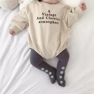 ins explosive autumn and winter Korean baby loose jumpsuit sweater climbing clothes men and women baby pure cotton bag fart clothes climbing clothes