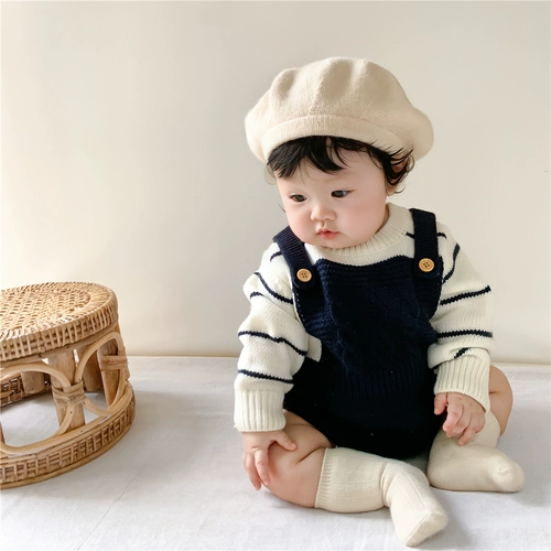 Брендовый осенний трикотажный комплект подходит для мужчин и женщин для девочек, лонгслив, боди для раннего возраста