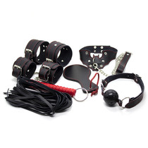sm torture bondage sex toys for men and women Leather leather womens desire fairy 6-piece suit couples orgasm sex tools