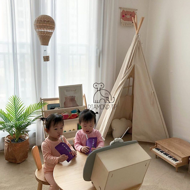 INS style hand woven real rattan hot air balloon for children's room photography display and home decoration equipment_voghion.com