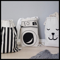 ins explosion European and American childrens room Bear face Batman letter washing machine toy Home canvas storage bag sack