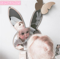 ins Nordic childrens room mirror Swan Rabbit Home decoration Wall stickers Baby photo props ornaments