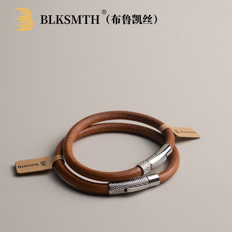 Oak Leather Life Ring Series Designer Genuine Leather Bracelet for Men and Women, Simple and Retro