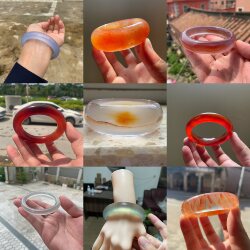 ສາຍແຂນ Agate ທໍາມະຊາດ Brazilian Chalcedony Madagascar ສີຂາວໂຮງງານຜະລິດນ້ໍາກ້ອນຂາຍໂດຍກົງການປັບແຕ່ງຫ້ອງດໍາລົງຊີວິດ