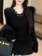 Pure and Sensual Design Lace V-Neck Knit Sweater for Women, New Winter Style, High-End Feel, Can Be Worn as an Inner Layer or Outerwear, Slim-Fit Sweater ins