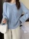 Korean Style Soft and Versatile Loose Bell-Sleeve Sweater for Women, New Autumn Round-Neck Casual Thick Colorful Knitwear