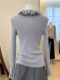 Sweet and Youthful Ruffle Collar Bell-Sleeve Knit Top for Women, New Spring Slim-Fit Layered Stretchy Base Sweater