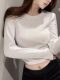 Trendy Hot Girl Rhinestone Round Neck Long-Sleeve T-Shirt for Women, New Spring Style, Petite Slim-Fit Short Base Shirt ins