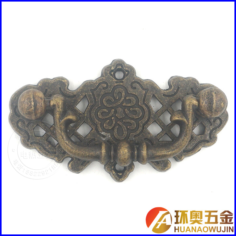 Gift Box Handle Wood Box Wine Box First Accessories Box Handle Retro Drawer Handle Model 0601 Alloy Green Ancient Bronze Color