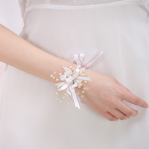 Bride wrist flower Bridesmaid sister hand flower Korean bracelet flower Wedding versatile beautiful dance Children Hanfu wrist ornament