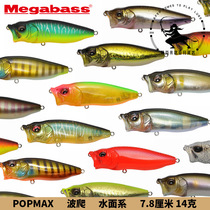 Megabass water surface series POPMAX wave climbing wave pickpocketing high strength far throw 14 gr 7 8 cm Afen to Luya