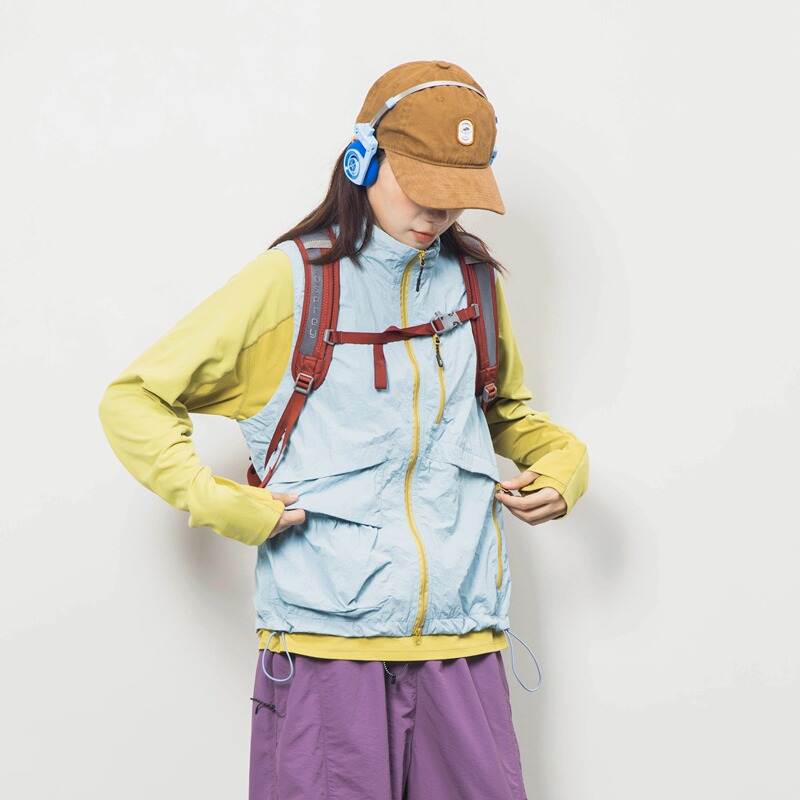 Epicsocotra Outdoor Breathable Bright-Colored Hiking and Camping Quick-Drying Stand-Up Collar Vest Couple Casual Workwear Vest