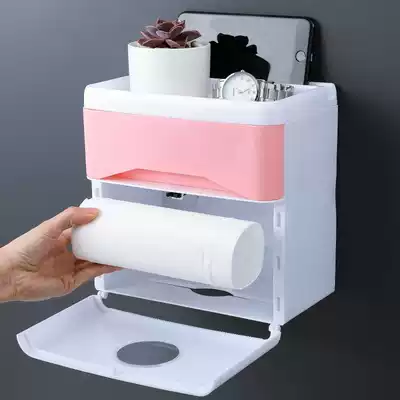 Toilet toilet tissue box toilet paper holder box wall storage non-perforated sanitary paper box