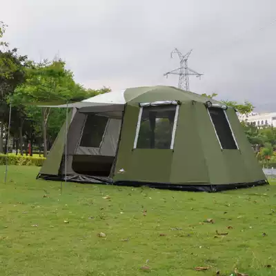 Big tent outdoor camping multi-person double-layer 5-6-8-10 people camping anti-rainstorm two rooms, two rooms and one living room