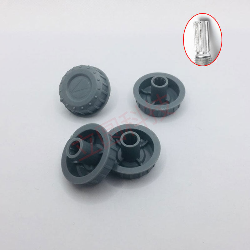 灰色凸柄圆滚花轴旋钮帽 电位器编码器开关拧冒塑料盖 25.5*14mm