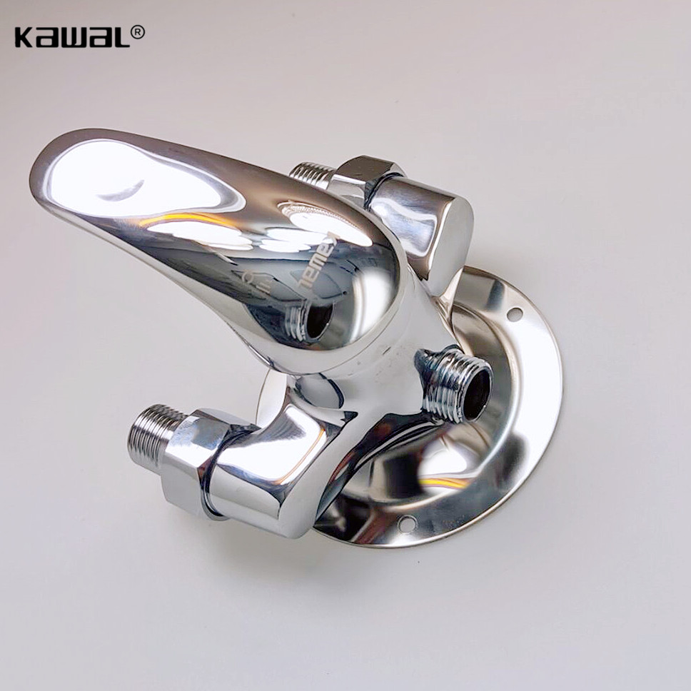 Banglong round surface-mounted shower shower set all-copper main body open pipe mixing valve hot and cold can be lifted and boosted to shower