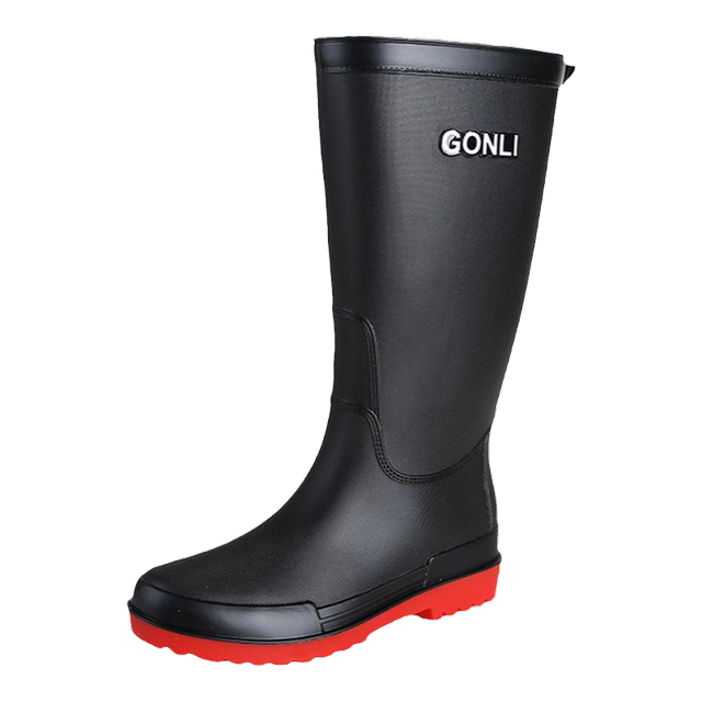 Rain boots men's high-top rain boots all-in-one waterproof shoes warm non-slip fishing kitchen long-tube soft rubber shoes rider thick sole