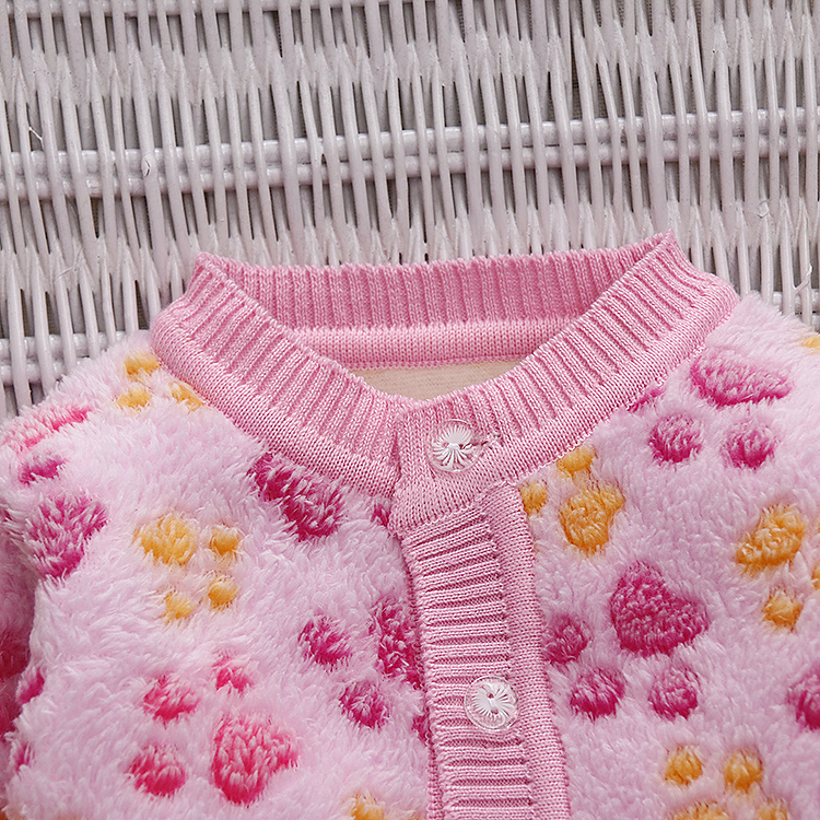Áo khoác bé gái cộng với áo len nhung dày mùa thu và áo khoác mùa đông 1-3 tuổi bé trai flannel áo len ấm áp áo khoác trẻ em