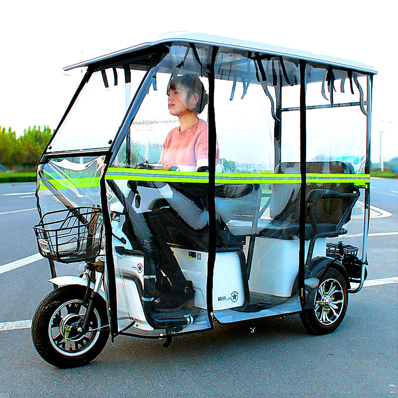 Electric tricycle rain shed curtain old leisure wind and rain and warm rain curtain winter battery caravan transparent curtain