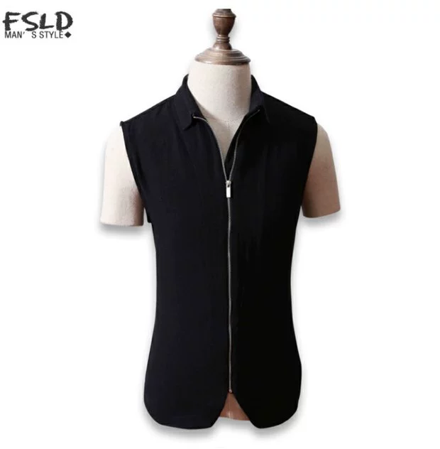 Quần lửng mùa hè mới đơn giản và sành điệu áo vest không tay Nam Cotton tay áo vest hàng đầu - Dệt kim Vest