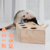 Net red Marten toy beaten Gopher chassis solid wood mink grab board man pet interactive educational toys amuse Marten sticks ferret supplies