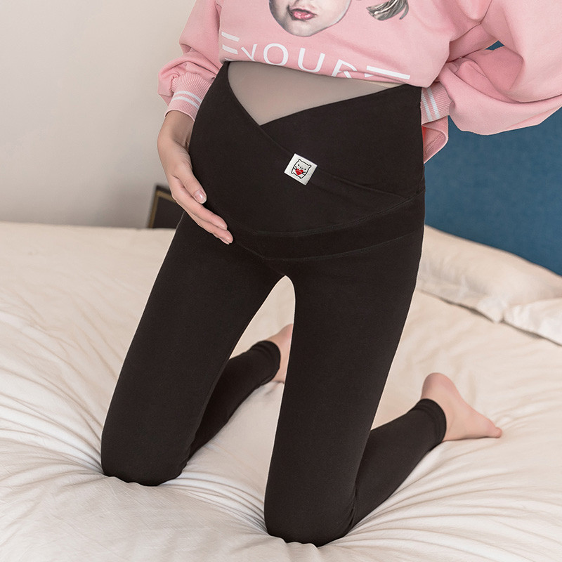 Pregnant women wear spring and autumn pure cotton low waist belly wear tightness strength and thin small feet nine pants