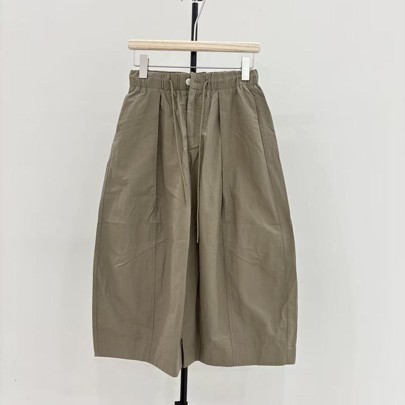 European Style 2026 Summer Fashion Elastic Waist Drawstring Casual Pants for Women Versatile Slimming Loose Cropped Pants Wide-Leg Pants European Style 2026 Summer Fashion Elastic Waist Drawstring Casual Pants for Women Versatile Slimming Loose Cropped Pants Wide-Leg Pants