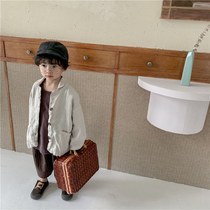 Muchenjia 2021 boys new spring wear retro suit small childrens forest foreign style shirt casual jacket cardigan