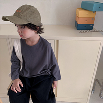 Boys 2021 new autumn cotton striped long-sleeved base shirt children Foreign style Joker T-shirt round neck top