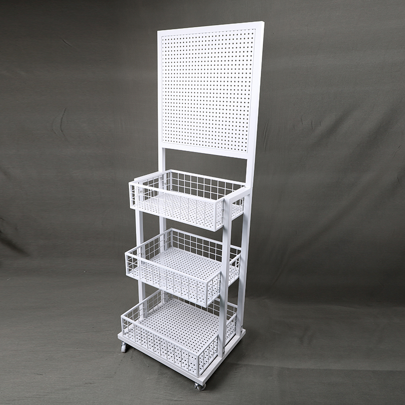 Mobile shelf display stand hole board cosmetic jewelry boutique toy doll multi-function hook shop shelf