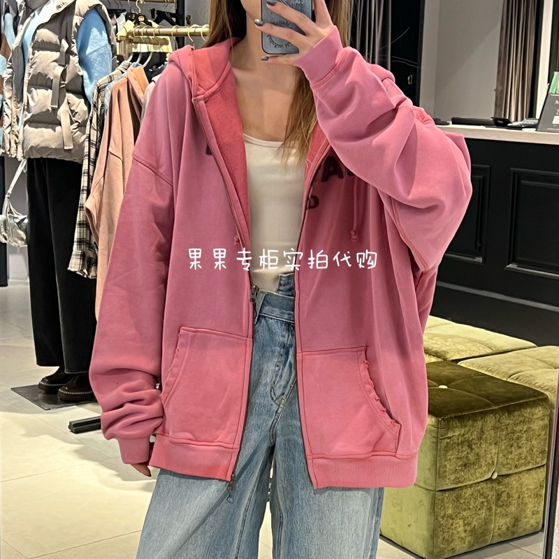 Quick Delivery! Moussy Domestic Store 2024 Autumn/Winter Hooded Cardigan Sweatshirt Jacket 028Haz90-0871